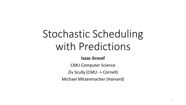Optimizing Response Time Through Stochastic Scheduling