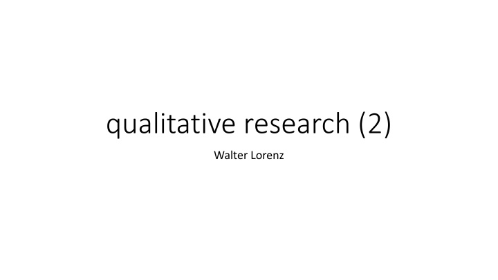 Qualitative Research Paradigms Overview