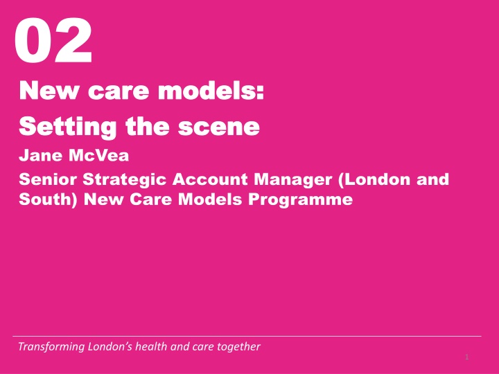 Transforming London's Health and Care Together - New Care Models Programme