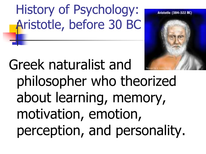 Evolution of Psychological Thought