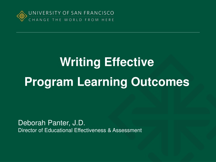 Writing Effective Program Learning Outcomes