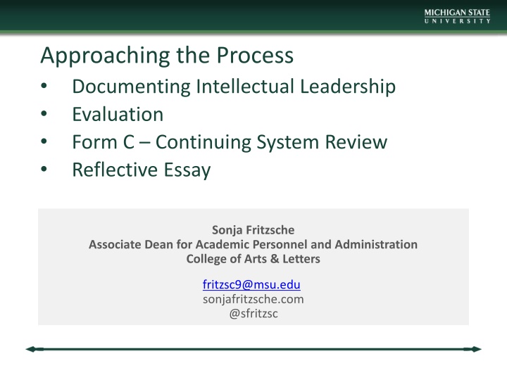 Documenting Intellectual Leadership: Reflections and Strategies