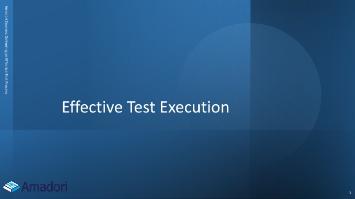Delivering an Effective Test Process: The Moment of Truth
