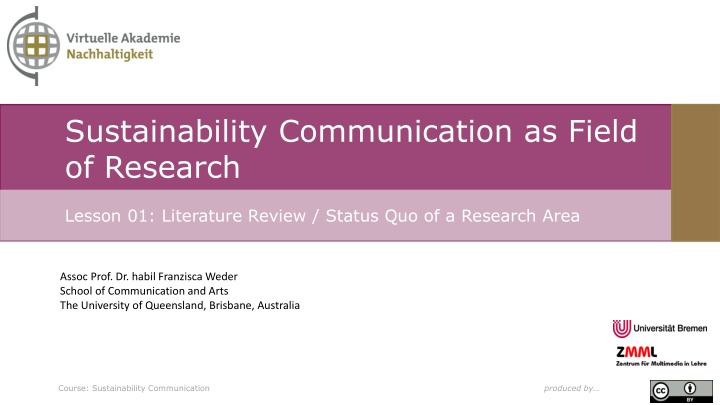 Sustainability Communication as Field of Research