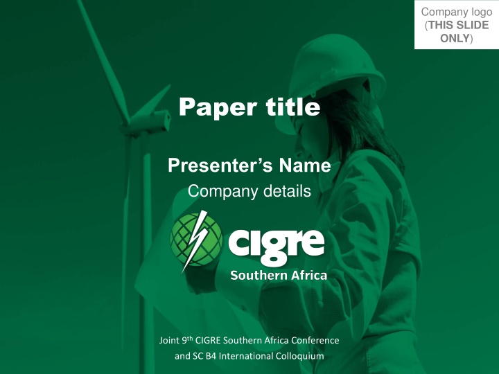 Effective Presentation Guidelines for CIGRE SA Conference