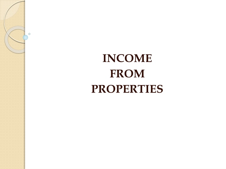 Property Income and Exemptions
