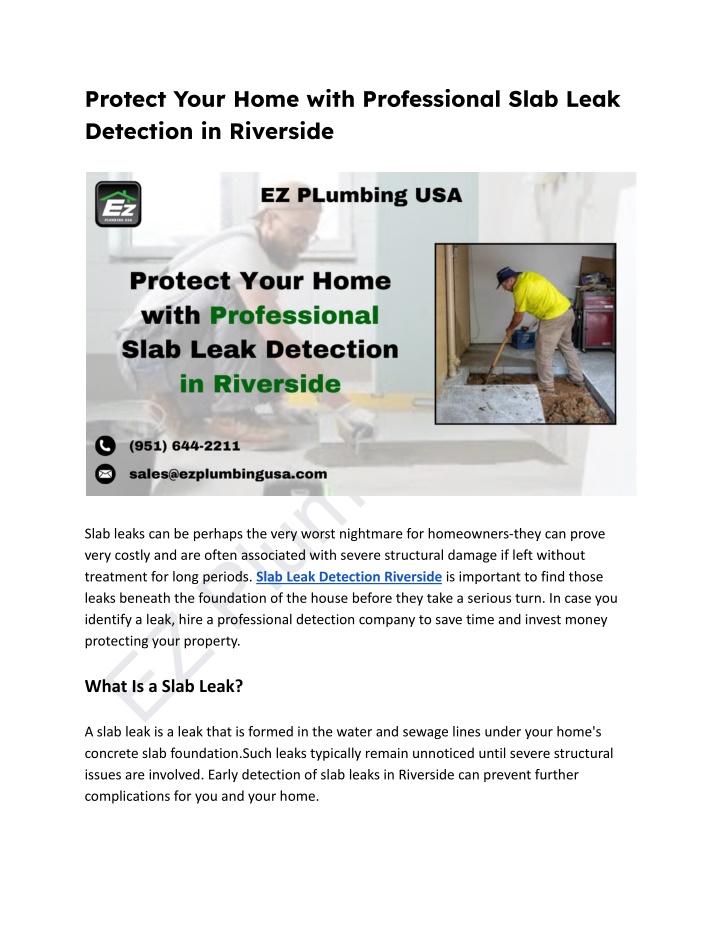 protect your home with professional slab leak n.w