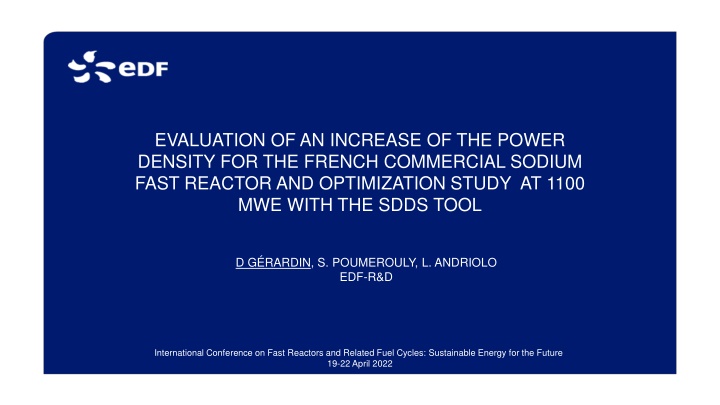 Evaluation of Power Density Increase for French Sodium Fast Reactor at 1100 MWe