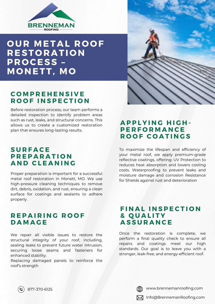 our metal roof restoration process monett mo n.w