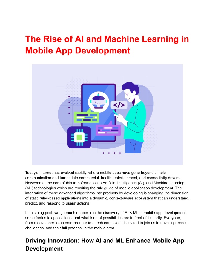 the rise of ai and machine learning in mobile n.w