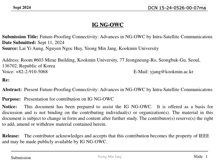 Advances in NG-OWC: Future-Proofing Connectivity Through Intra-Satellite Communications