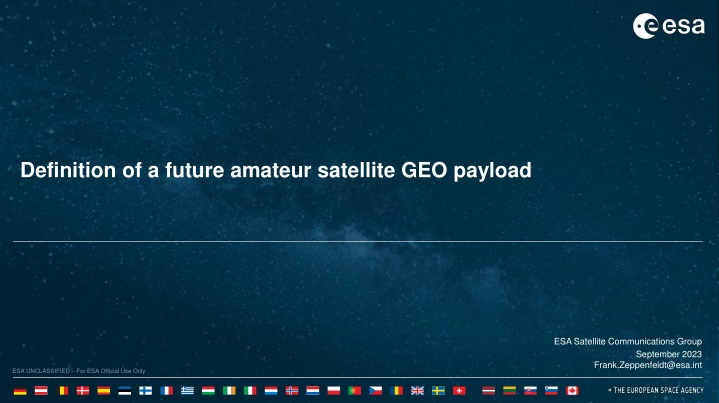 Definition of Future Amateur Satellite Payloads