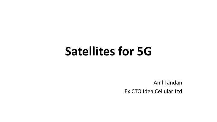 Satellites for 5G in India: An Overview of Non-Terrestrial Networks