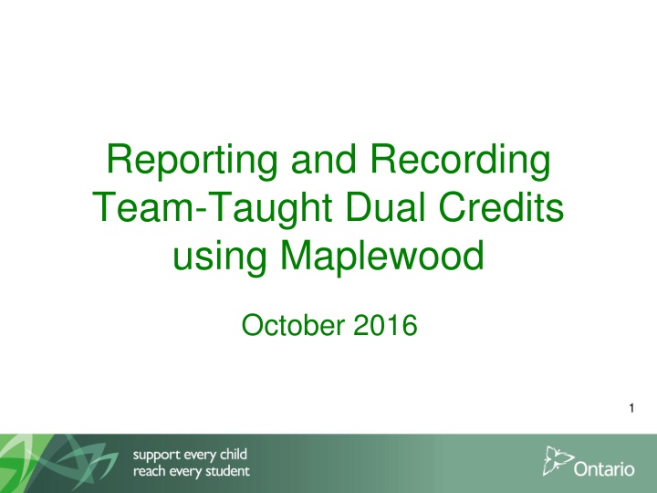 Team-Taught Dual Credit Programs Overview