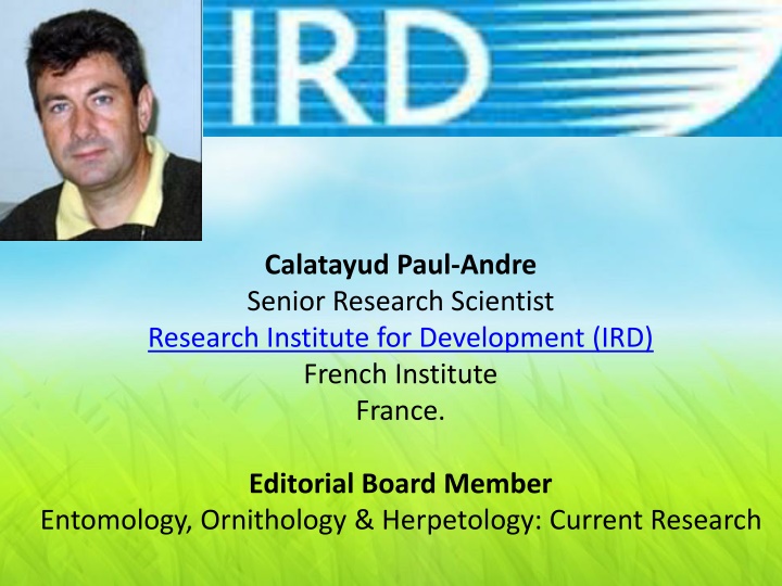 Senior Research Scientist - Dr. Calatayud, Research Institute for Development