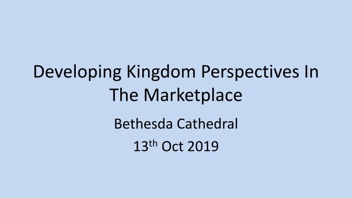 Developing Kingdom Perspectives at Bethesda Cathedral
