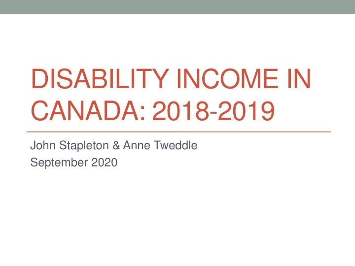 Overview of Disability Income Support in Canada