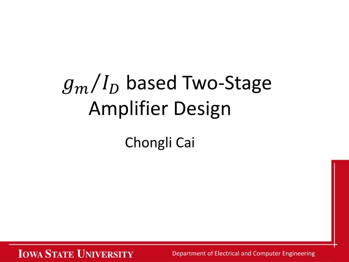 Amplifier Design Tradeoffs in Transistor Operation