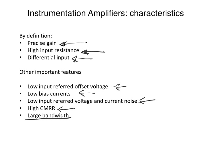 Characteristics of Instrumentation Amplifiers