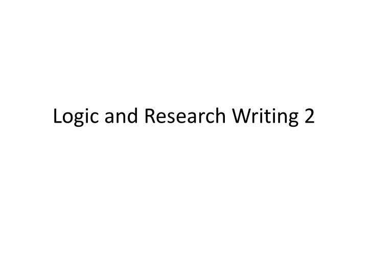 Logic and Research Writing 2