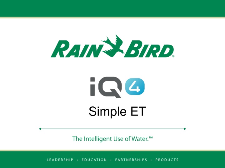 Evapotranspiration: Simple ET Process