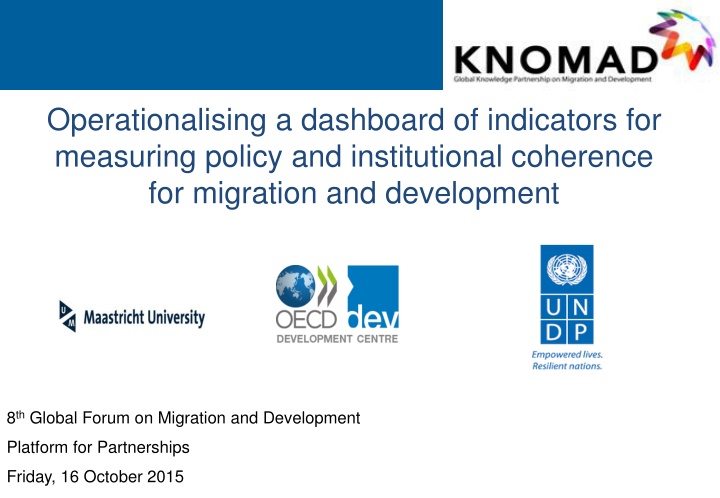 Dashboard of Indicators for Policy and Institutional Coherence in Migration