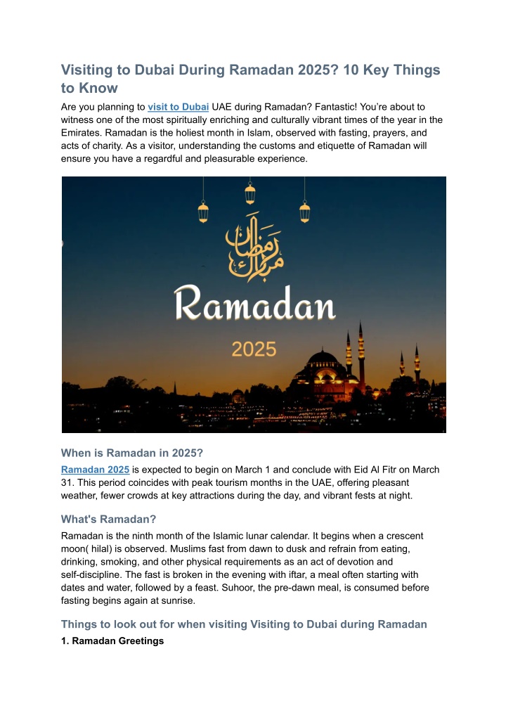 visiting to dubai during ramadan 2025 n.w