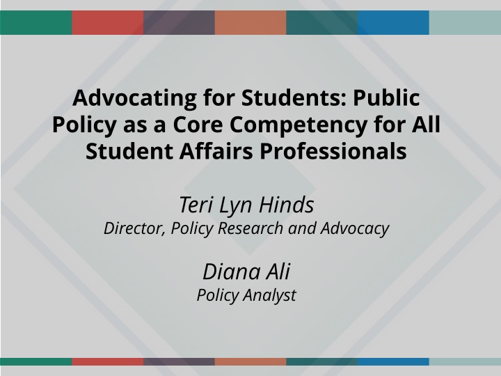 Advocating for Students: Public Policy as a Core Competency for all Student Affairs Professionals