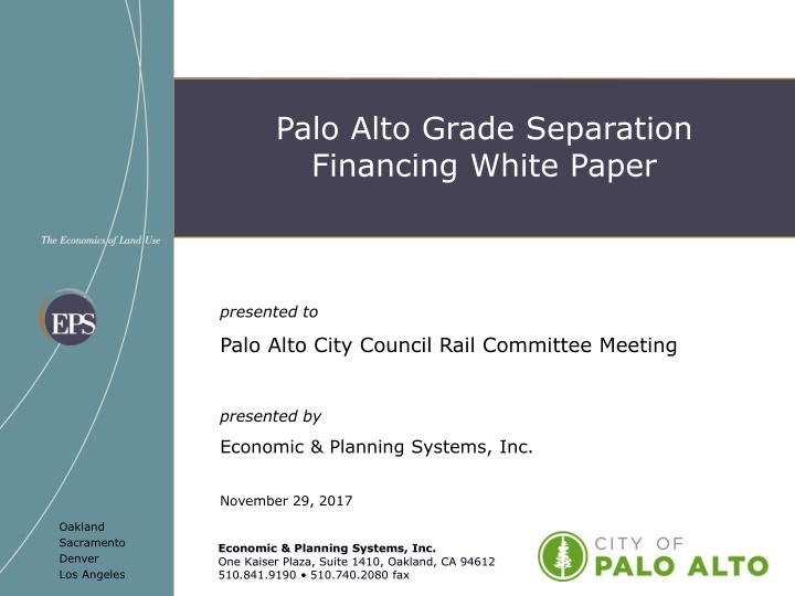 Palo Alto Grade Separation Financing White Paper