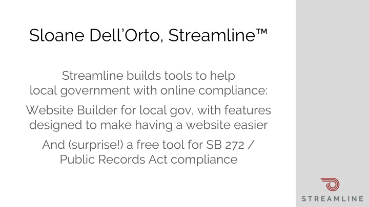 Sloane Dell’Orto, Streamline