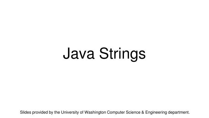 Java Strings