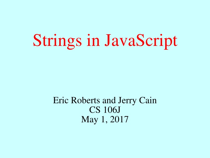 Strings in JavaScript