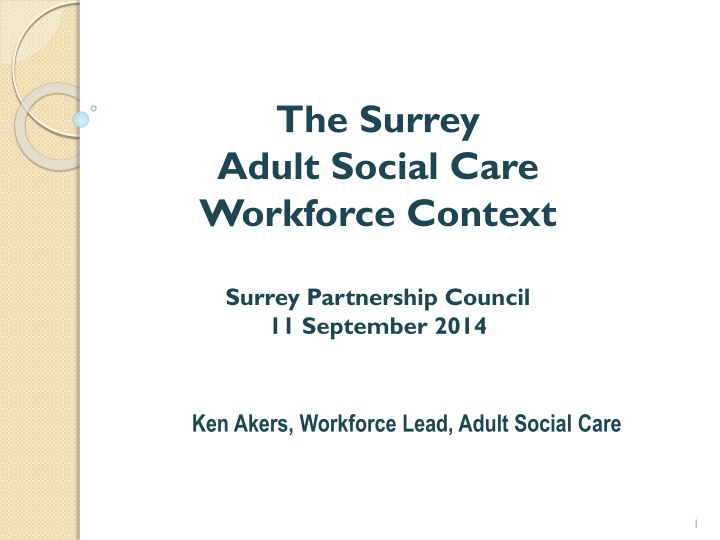 Future Trends in Adult Social Care Workforce in Surrey
