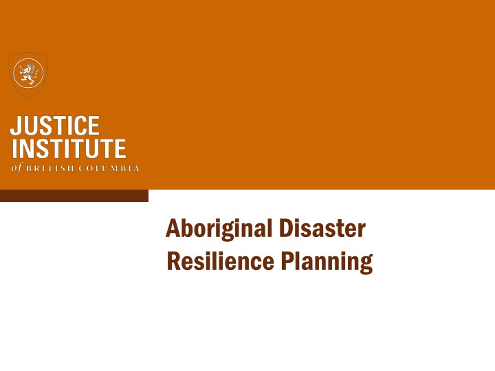 Aboriginal Disaster Resilience Planning Overview
