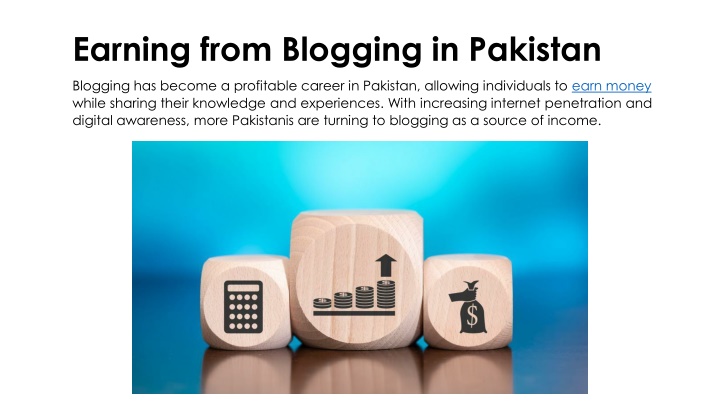 Earning from Blogging in Pakistan