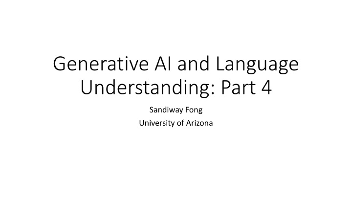 Generative AI and Language Understanding