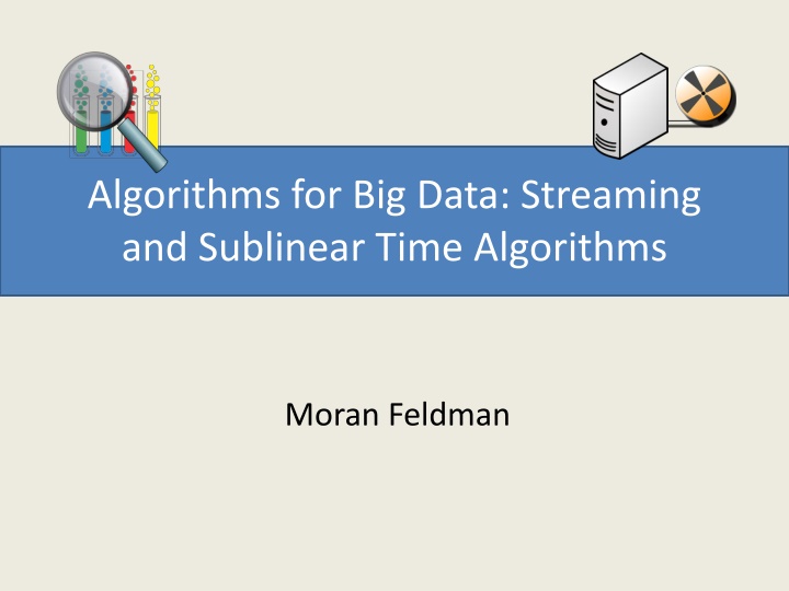 Algorithms for Big Data: Streaming  and Sublinear Time Algorithms