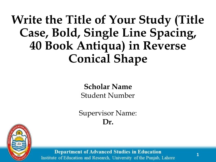 Reverse Conical Shape Study Proposal