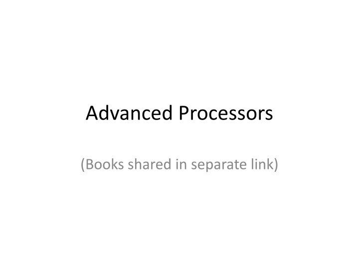 Advanced Processors