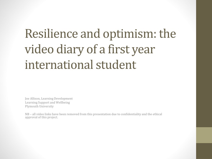 Resilience and Optimism in International Student's Journey