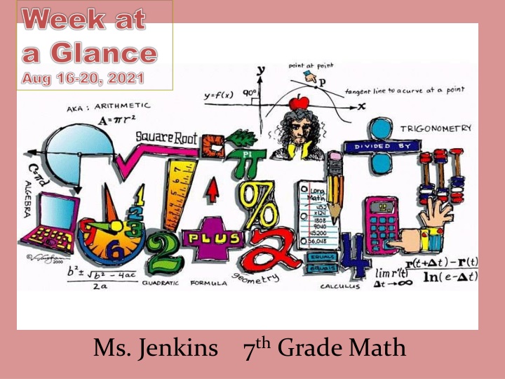 Ms. Jenkins 7th Grade Math - Weekly Learning Objectives