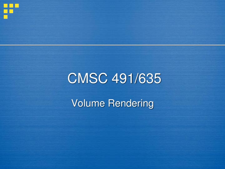 Introduction to Volume Rendering Techniques
