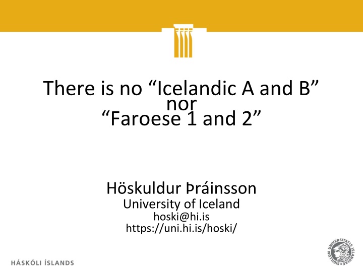 Research on Icelandic and Faroese Language Contact at University of Iceland
