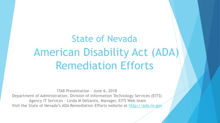 State of Nevada ADA Remediation Efforts Overview