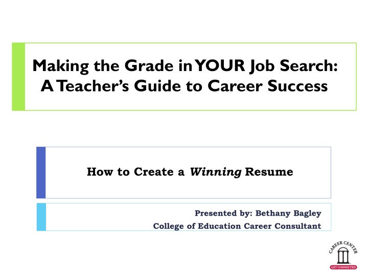 Teacher's Guide to Crafting a Winning Resume