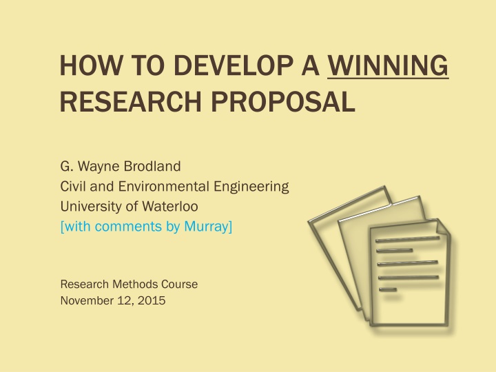 Developing a Winning Research Proposal in Civil and Environmental Engineering