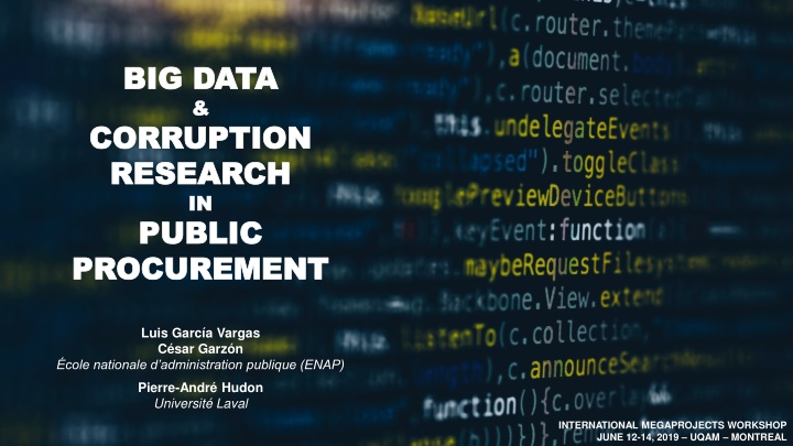 Detecting Corruption in Public Procurement Using Big Data Techniques