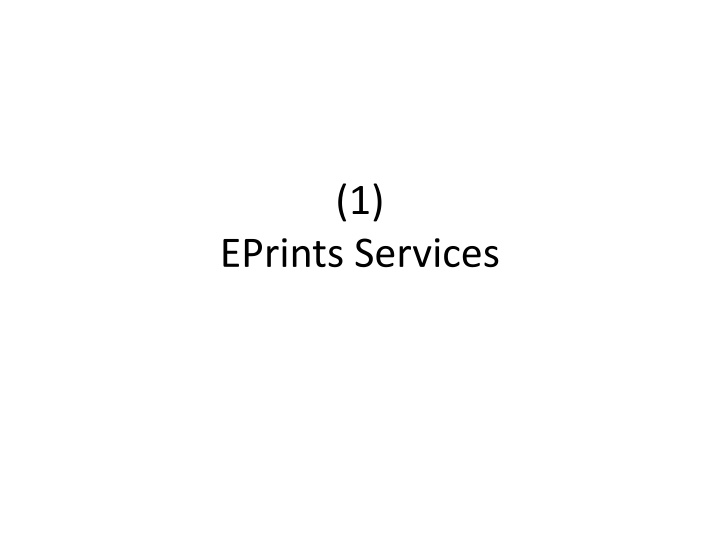 EPrints Services