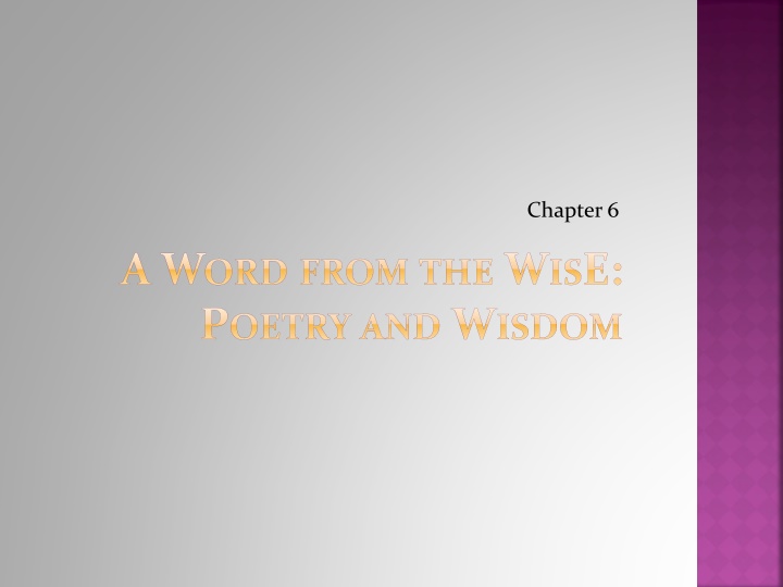 Biblical Poetry: Nature and Characteristics