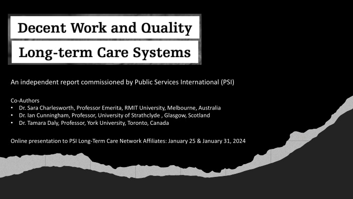 Decent Work & Quality Long-Term Care Systems Report